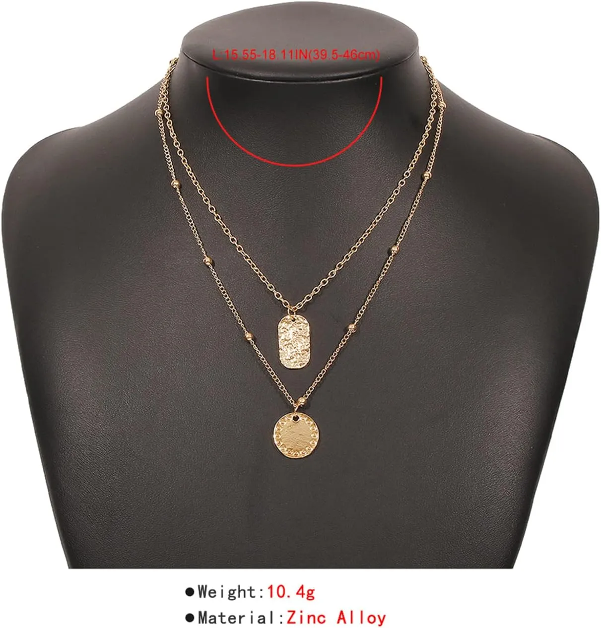 OYOANGLE Women's Heart Charm Layered Necklaces Thin Chain Choker Pendant Necklaces