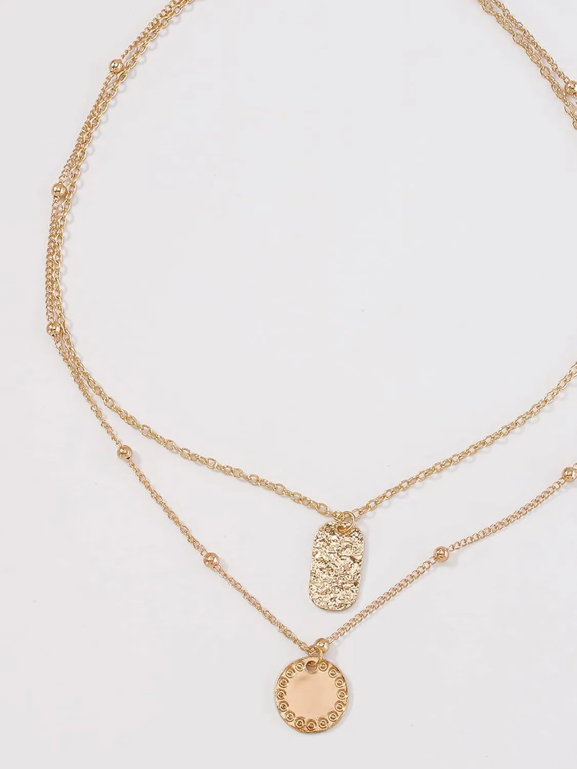 OYOANGLE Women's Heart Charm Layered Necklaces Thin Chain Choker Pendant Necklaces
