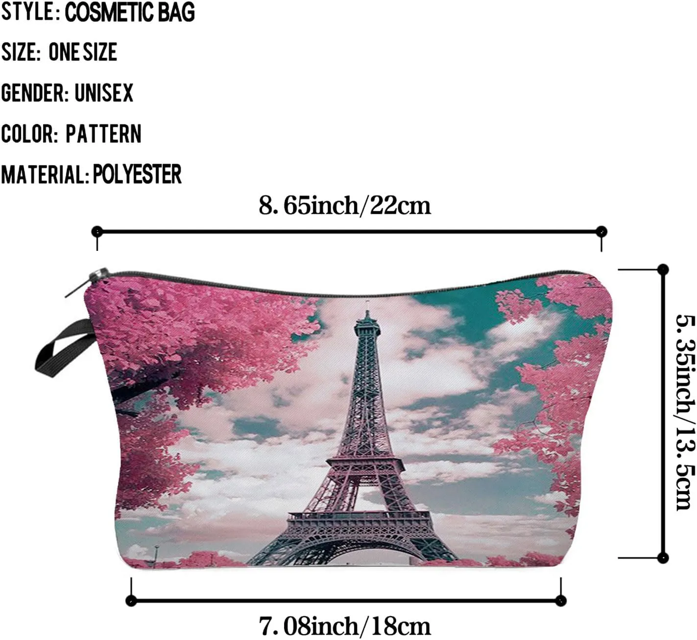 Paris Eiffel Tower Makeup Bag Cute Small Makeup Organizer Bag Travel Toiletry Zipper Pouch Birthday Christmas Gift Vintage Paris Eiffel Tower Cosmetic Bag for Women Friends Sisters