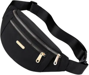 PartyKindom Waist Bag for Women Girls Belt Fanny Pack Zipper Multi-function Phone Pouch Compact Stylish