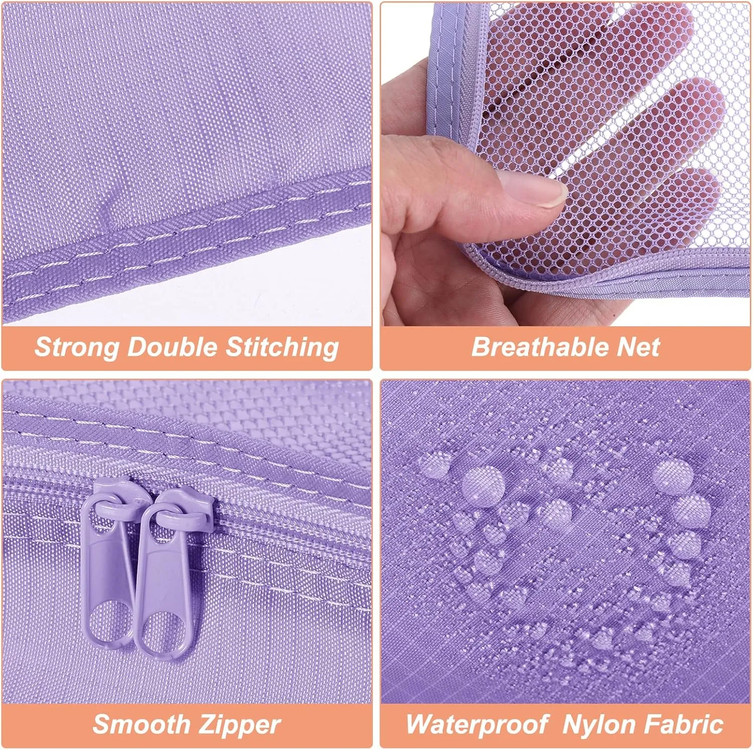 PATIKIL 6 Set Travel Packing Cube, Travel Bags Organizer for Luggage Waterproof Suitcase Organizer Bags Set Travel Essentials with Shoe Bag for Carry on Suitcases, Purple