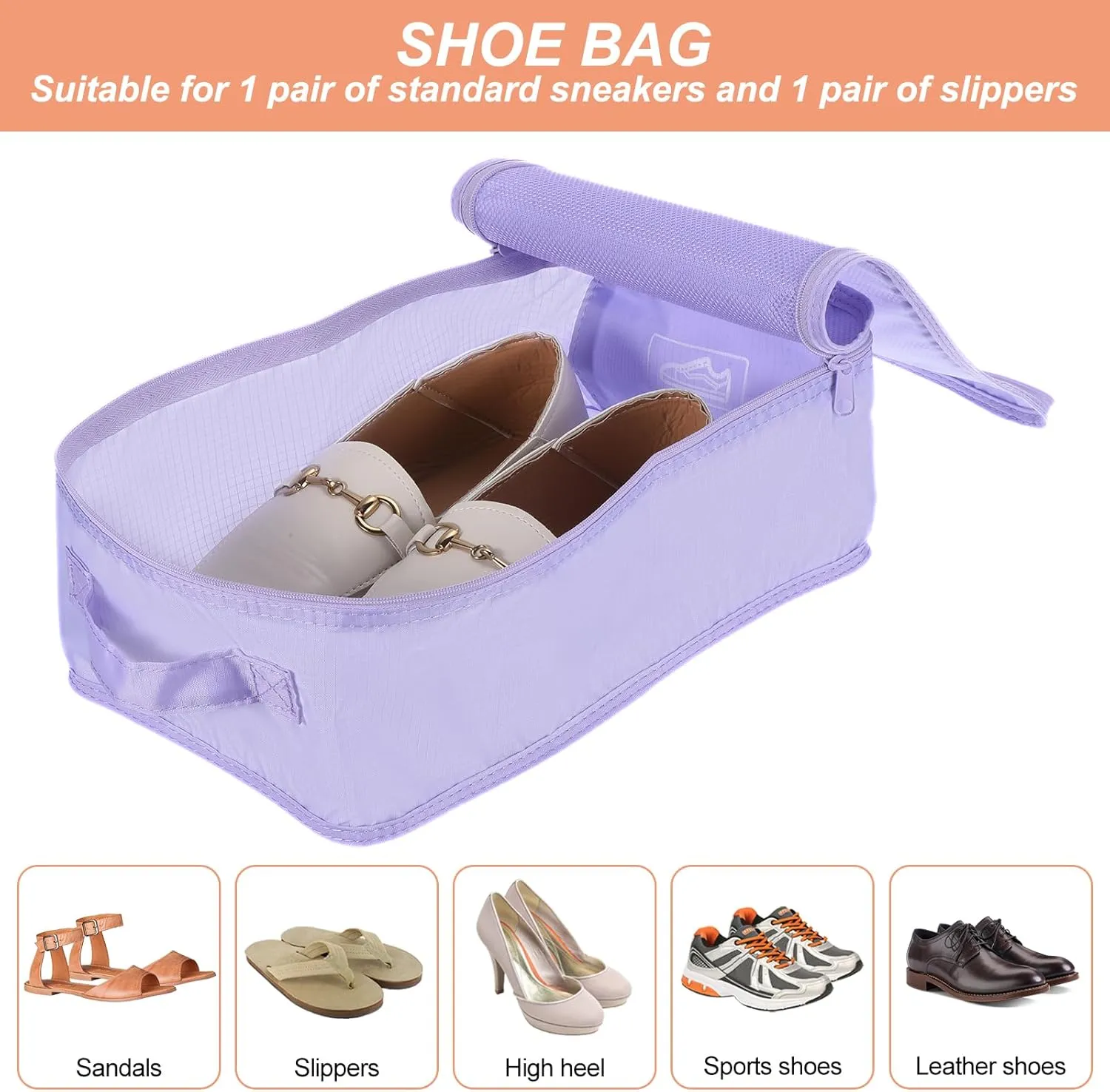 PATIKIL 6 Set Travel Packing Cube, Travel Bags Organizer for Luggage Waterproof Suitcase Organizer Bags Set Travel Essentials with Shoe Bag for Carry on Suitcases, Purple