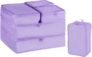 PATIKIL 6 Set Travel Packing Cube, Travel Bags Organizer for Luggage Waterproof Suitcase Organizer Bags Set Travel Essentials with Shoe Bag for Carry on Suitcases, Purple