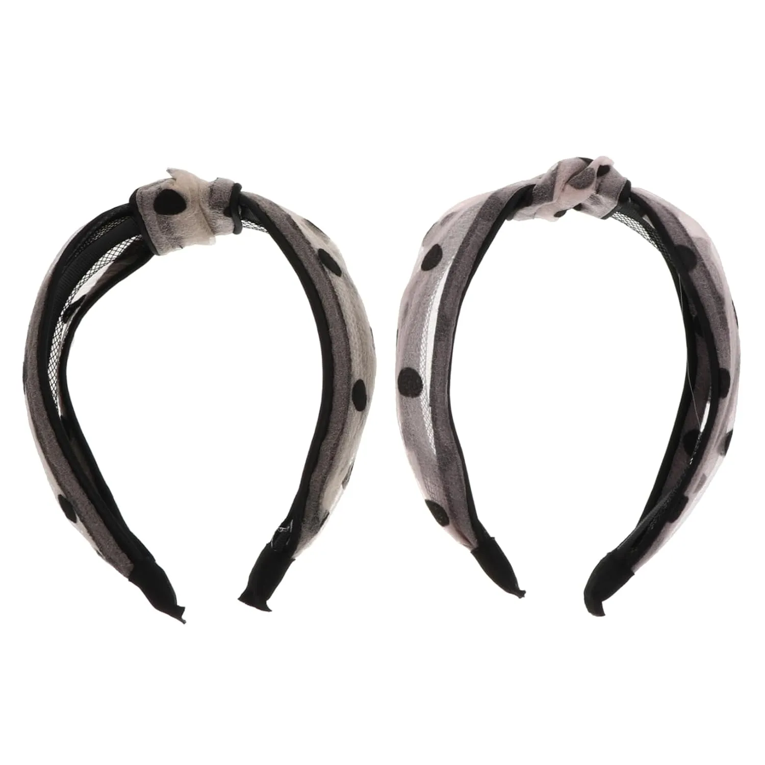 Pcs Fluffy Headband Wide Silk Headband Dot Design Knot for Women
