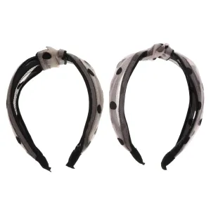 Pcs Fluffy Headband Wide Silk Headband Dot Design Knot for Women
