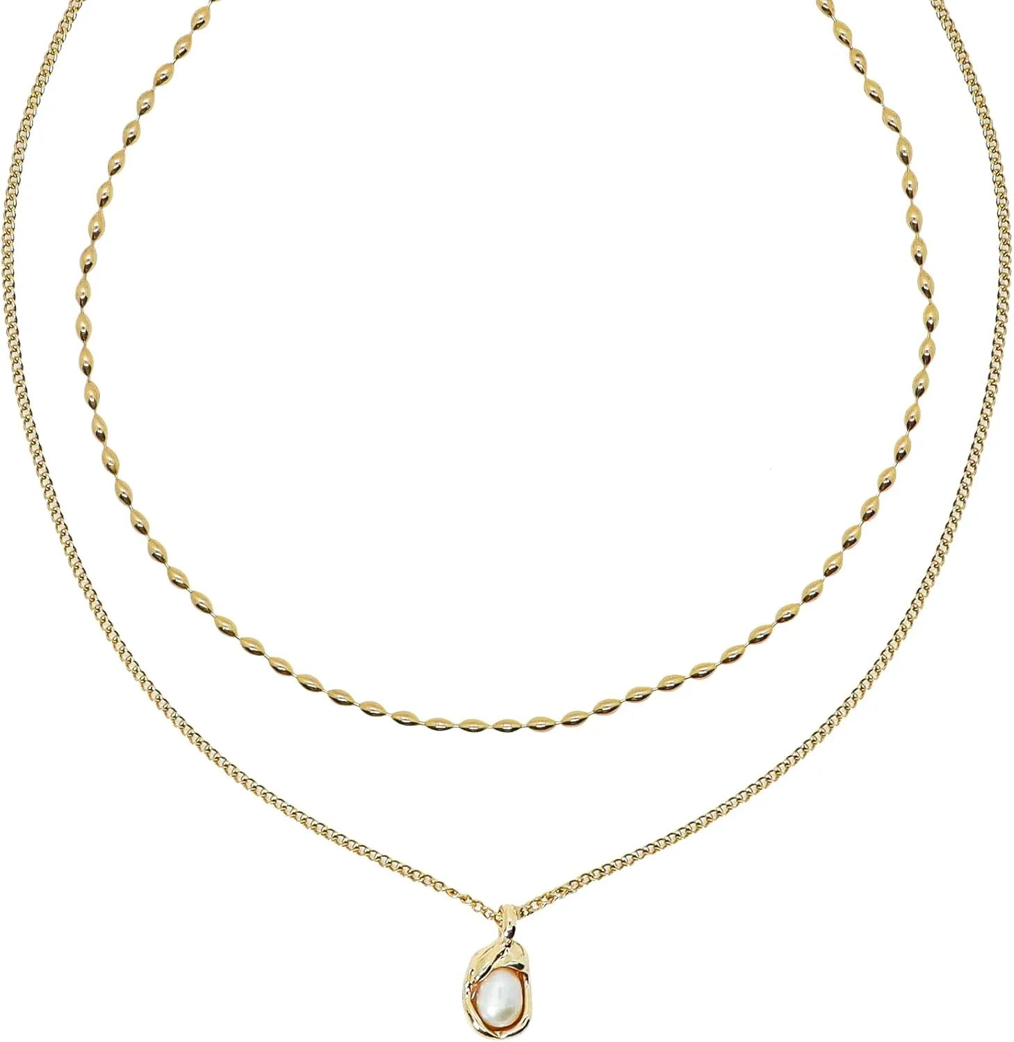 Pearl Drop Choker Necklaces Simple Silver/Gold Jewelry Necklaces for Women