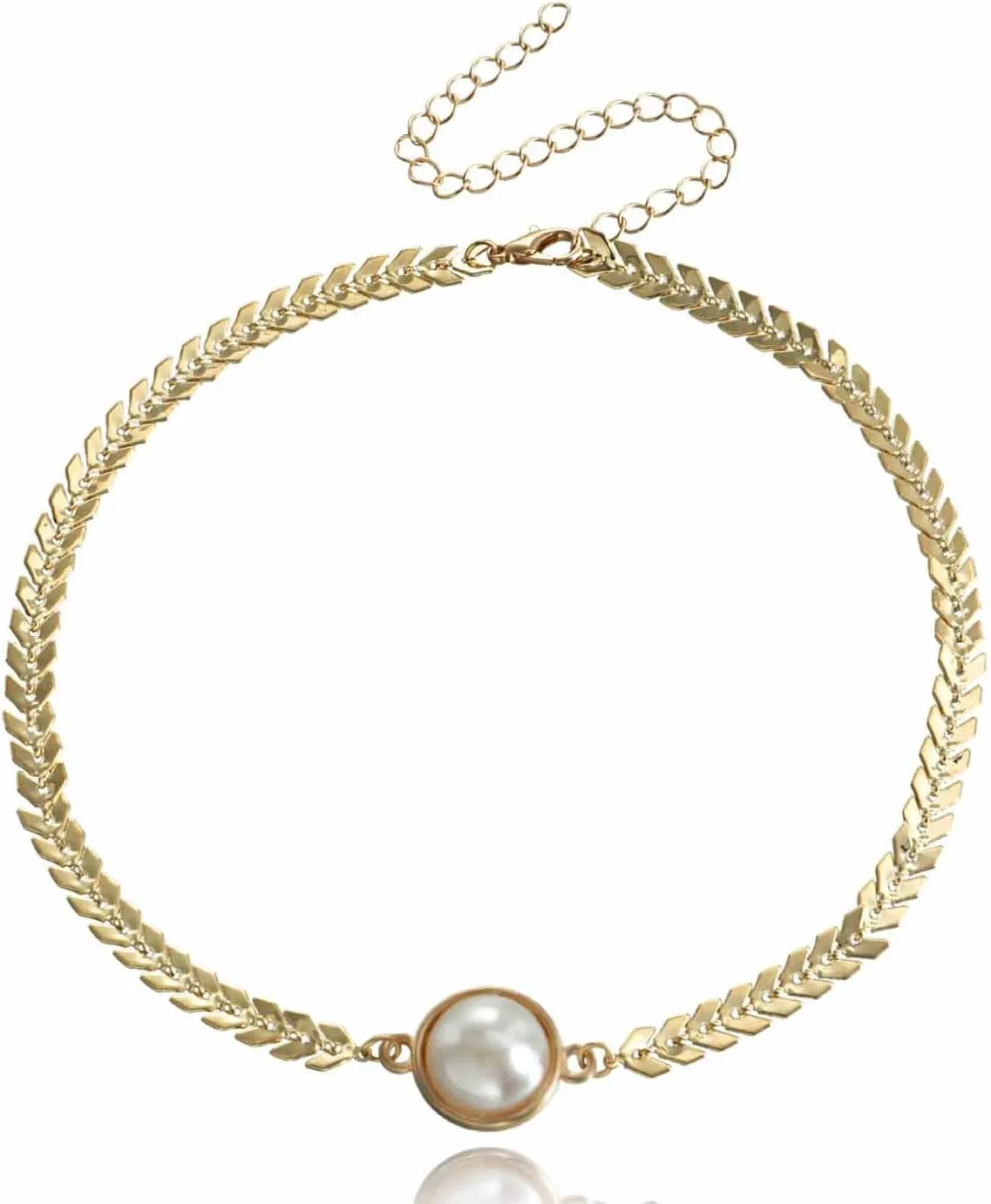 Pearl Necklaces for Women Gold Plated Pearl Necklaces Dainty Pearl Pendant Choker Necklaces Trendy Personality Pearl Statement Jewelry for Women