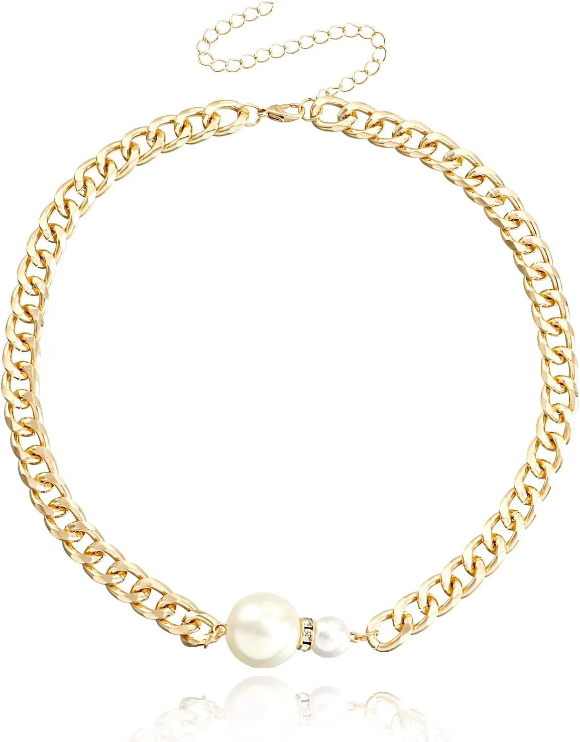 Pearl Necklaces for Women Gold Plated Pearl Necklaces Dainty Pearl Pendant Choker Necklaces Trendy Personality Pearl Statement Jewelry for Women