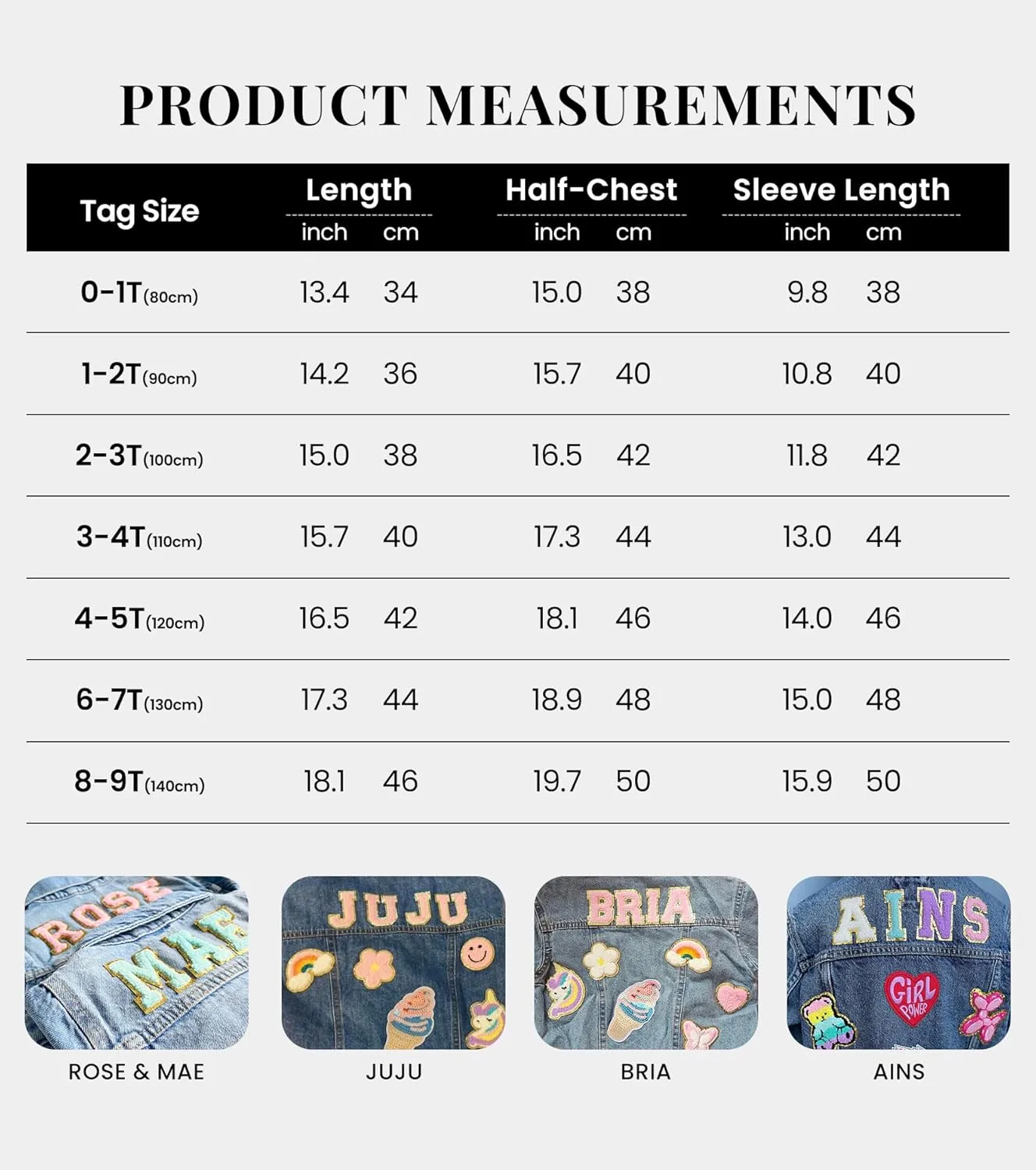 Personalized Kids Denim Patch Jacket with Names Custom Denim Jackets Gifts for Girls Boys Toddles