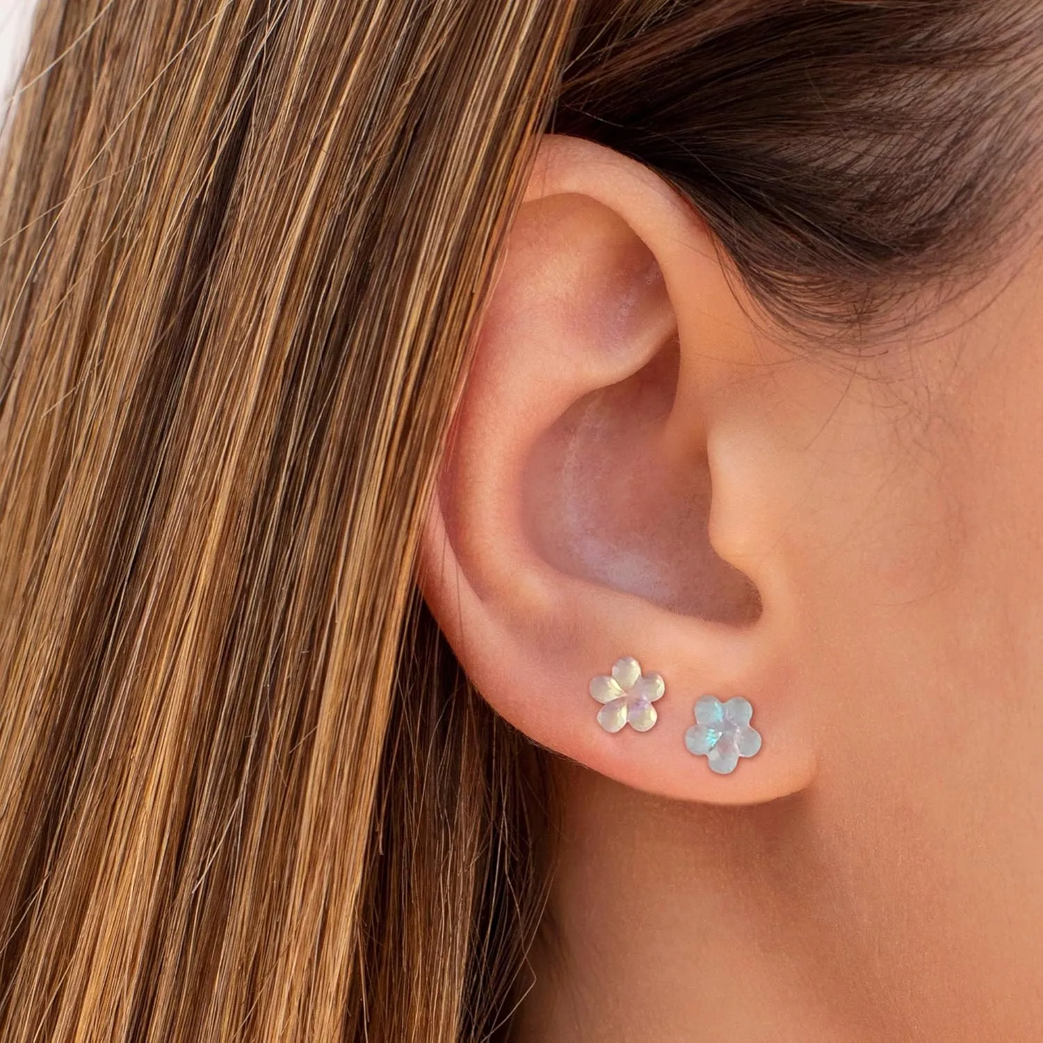 Plastic Earrings for Sensitive Ears - Girls & Women's Flower Stud Post Earrings