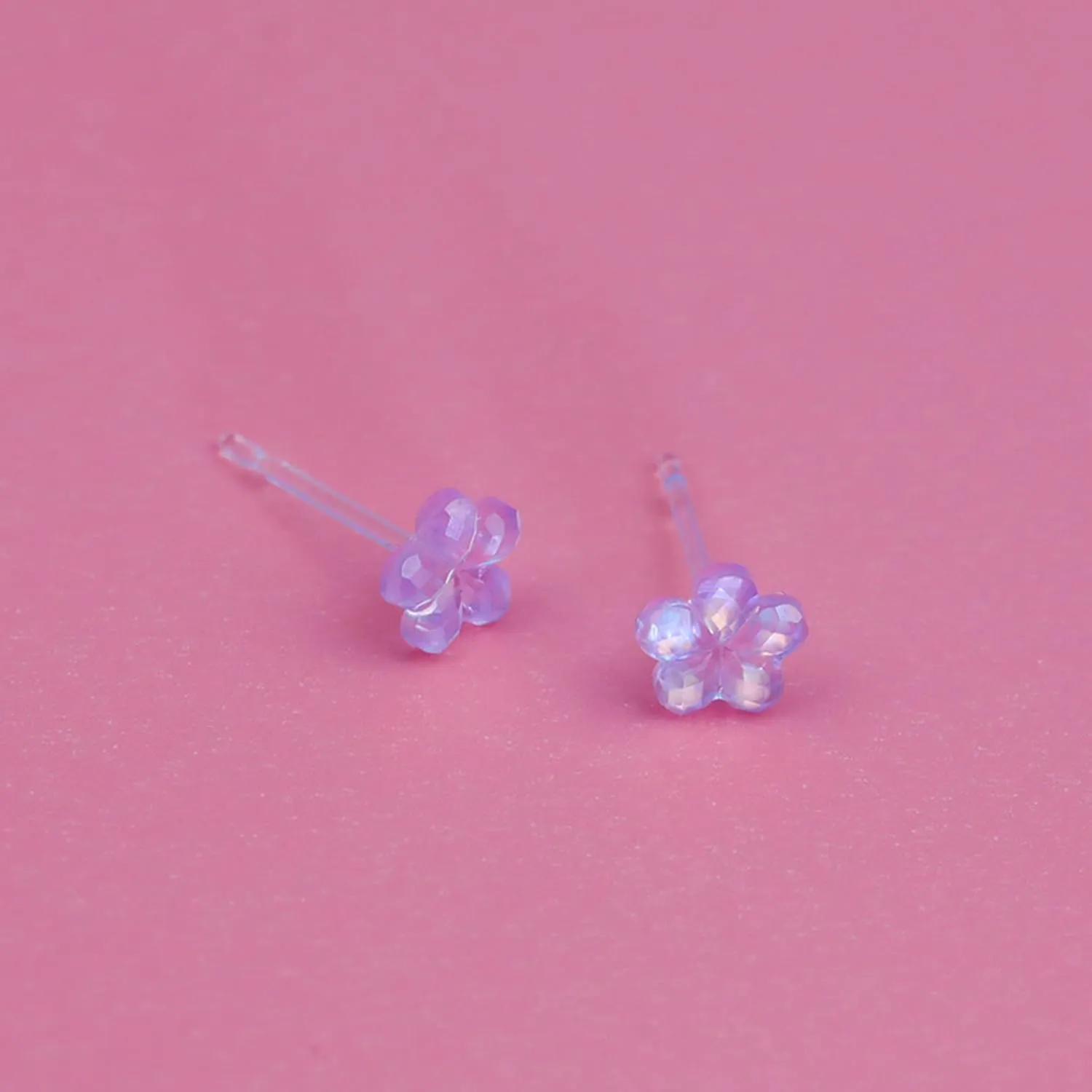 Plastic Earrings for Sensitive Ears - Girls & Women's Flower Stud Post Earrings