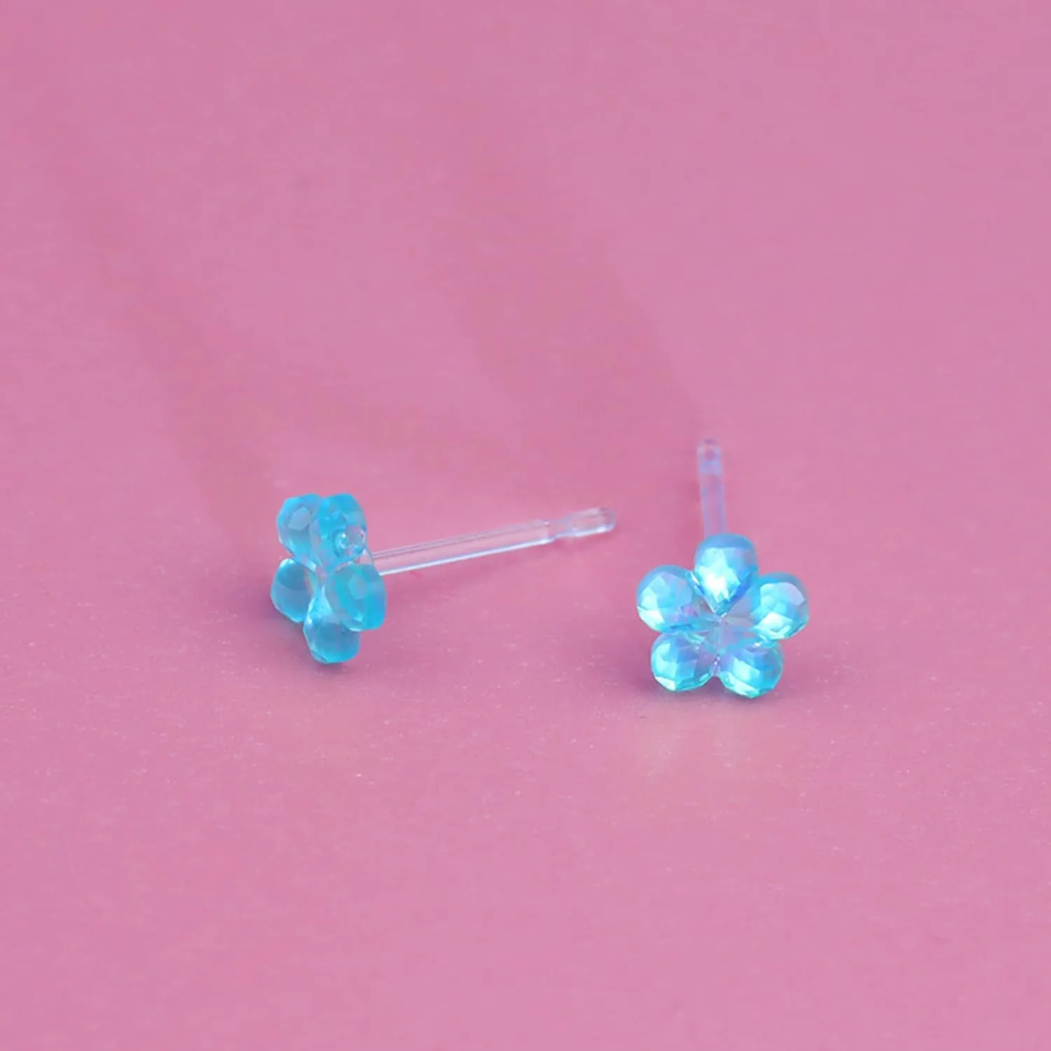 Plastic Earrings for Sensitive Ears - Girls & Women's Flower Stud Post Earrings