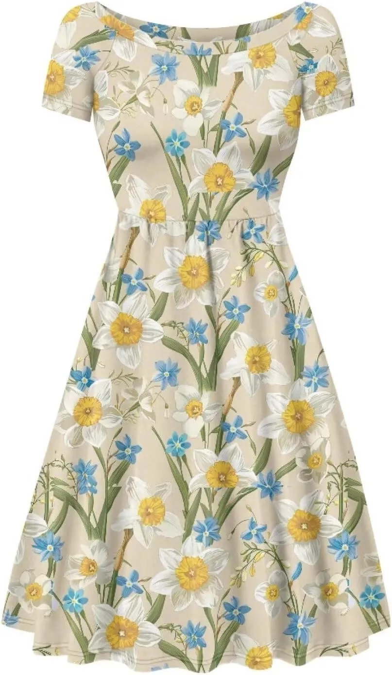 Plus Size Dress for Women Short Sleeve Midi Dress Casual Going Out Dresses XS-4XL