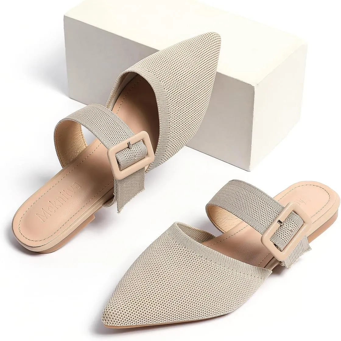 Pointed Toe Mules for Women Flats??Slip On Mules Backless??Wide Width Mules??Mule Slides Flats Sandals