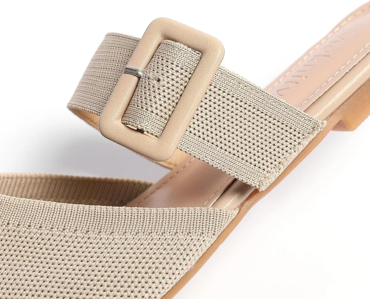 Pointed Toe Mules for Women Flats??Slip On Mules Backless??Wide Width Mules??Mule Slides Flats Sandals