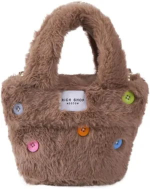 Purse Faux Fur Bags Y2k Aesthetic Accessories Y2k Bag Small Tote Bag Aesthetic Fuzzy Purses