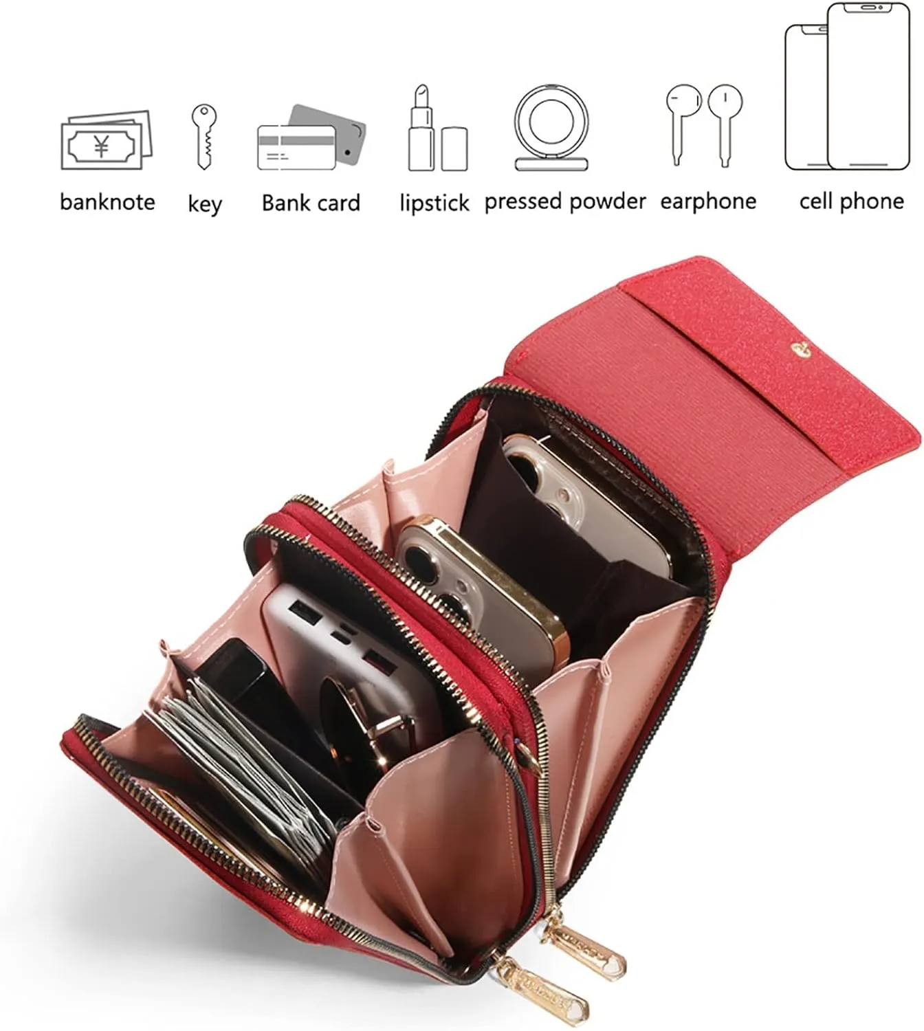 Purses for Women Crossbody Anti Theft Women's Crescent Shoulder Bags with Adjustable Strap Transparent Bag(Black)