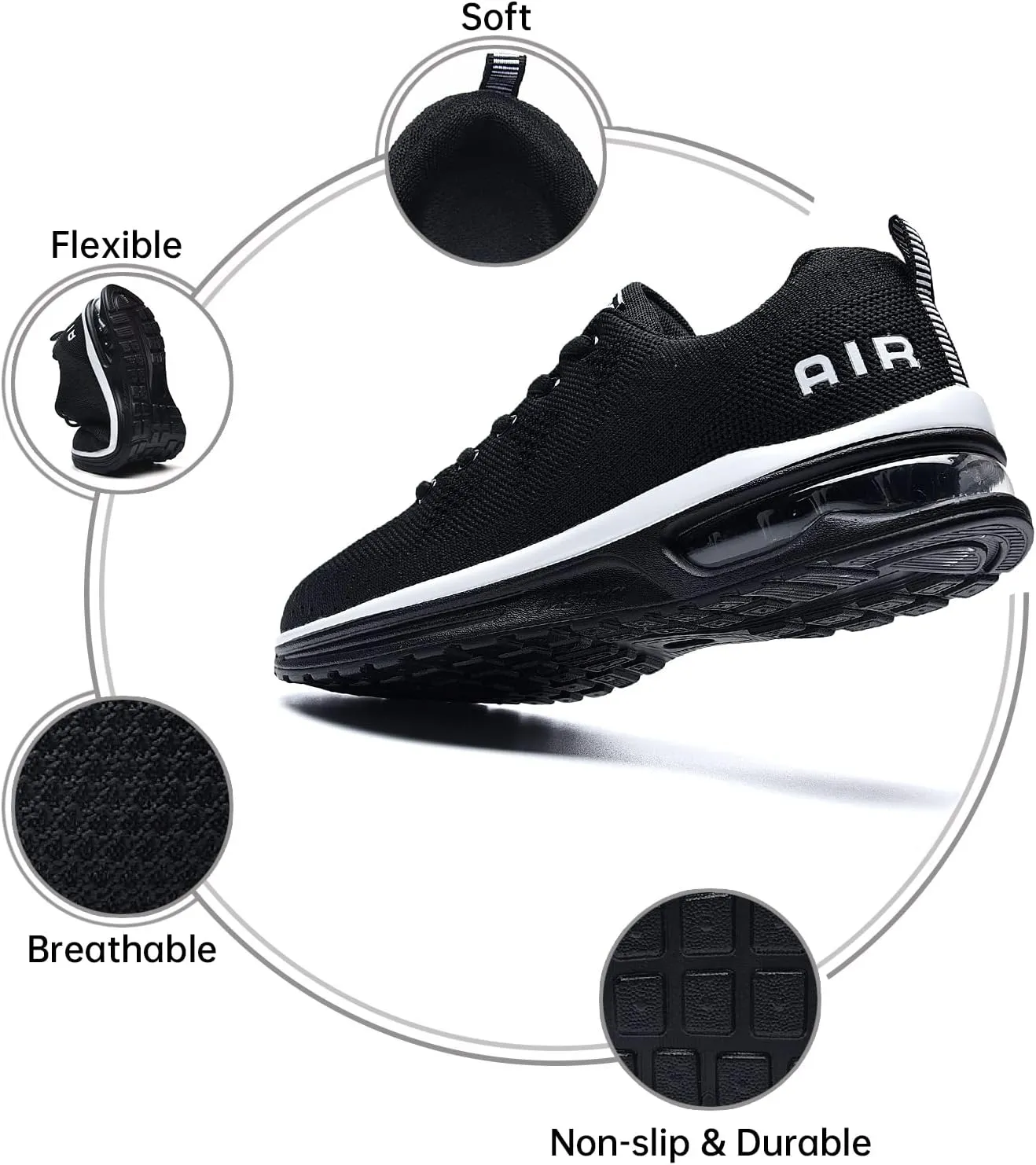 QAUPPE Womens Fashion Lightweight Air Sports Walking Sneakers Breathable Gym Jogging Running Tennis Shoes US 5.5-11 B(M)
