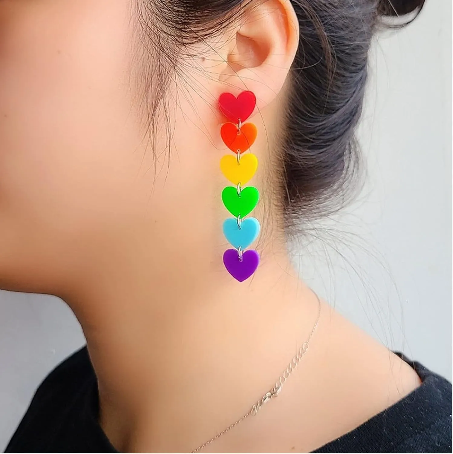 Rainbow Earrings LGBT Pride Earrings Bisexual Jewelry Asexual Pride Stuff Lesbian Earrings Outfit Accessories Decorations