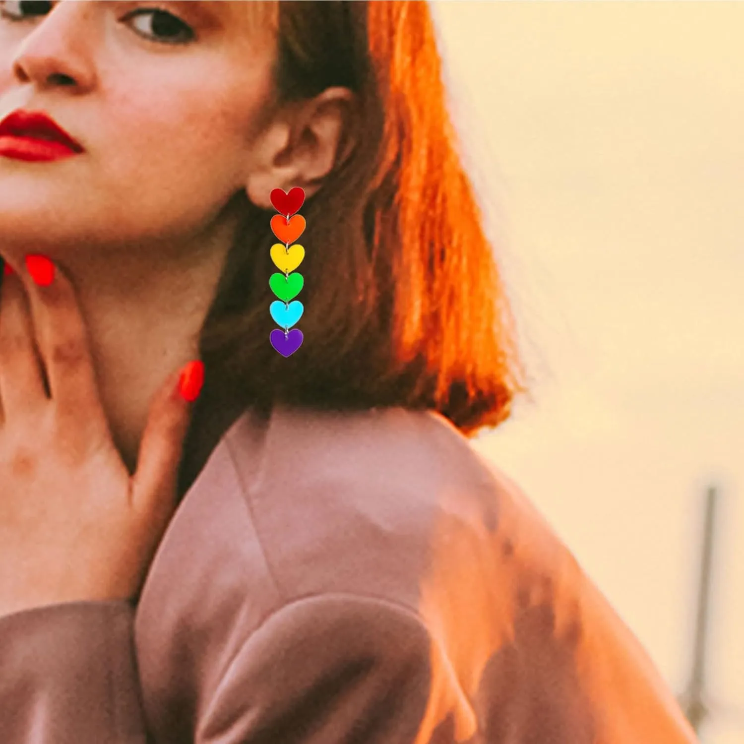 Rainbow Earrings LGBT Pride Earrings Bisexual Jewelry Asexual Pride Stuff Lesbian Earrings Outfit Accessories Decorations