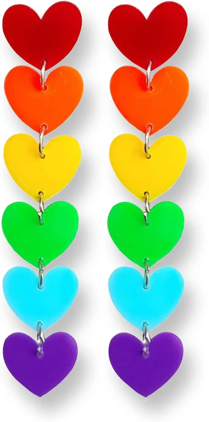 Rainbow Earrings LGBT Pride Earrings Bisexual Jewelry Asexual Pride Stuff Lesbian Earrings Outfit Accessories Decorations