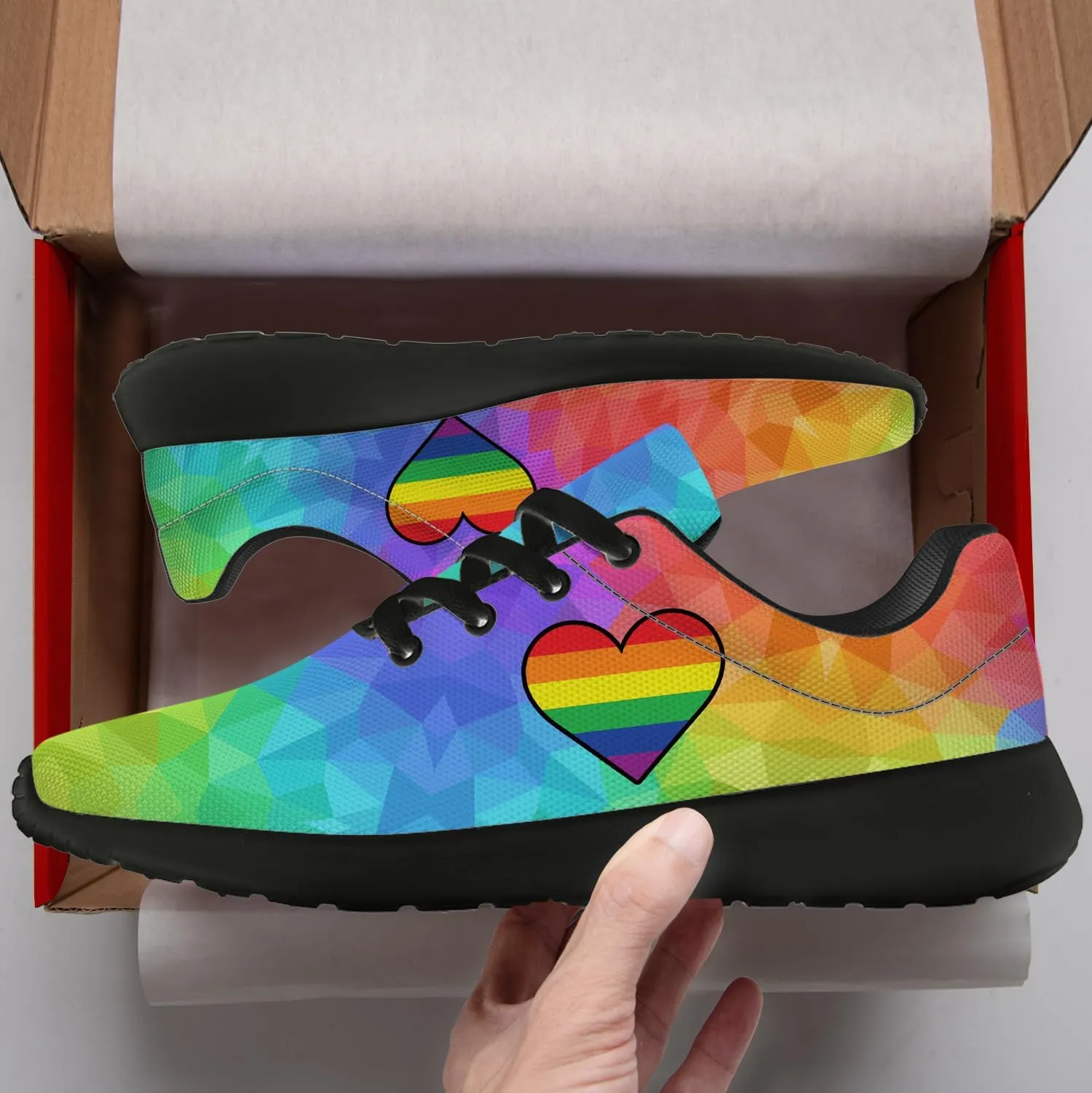 Rainbow Shoes for Women Men Running Shoes Lightweight Tennis Walking Sneakers Gifts for Him Her
