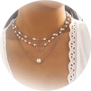 Roe Dolph Pearl Necklaces for Woman Gold Layered Pearl Necklaces Pearl Choker Necklaces Pearl Pendant Necklace Jewelry Gift