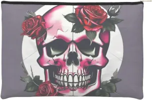 Rose Skull Paper Reusable Cosmetic Bag  Your Ultimate Organizer for Makeup Accessories, Travel Toiletries