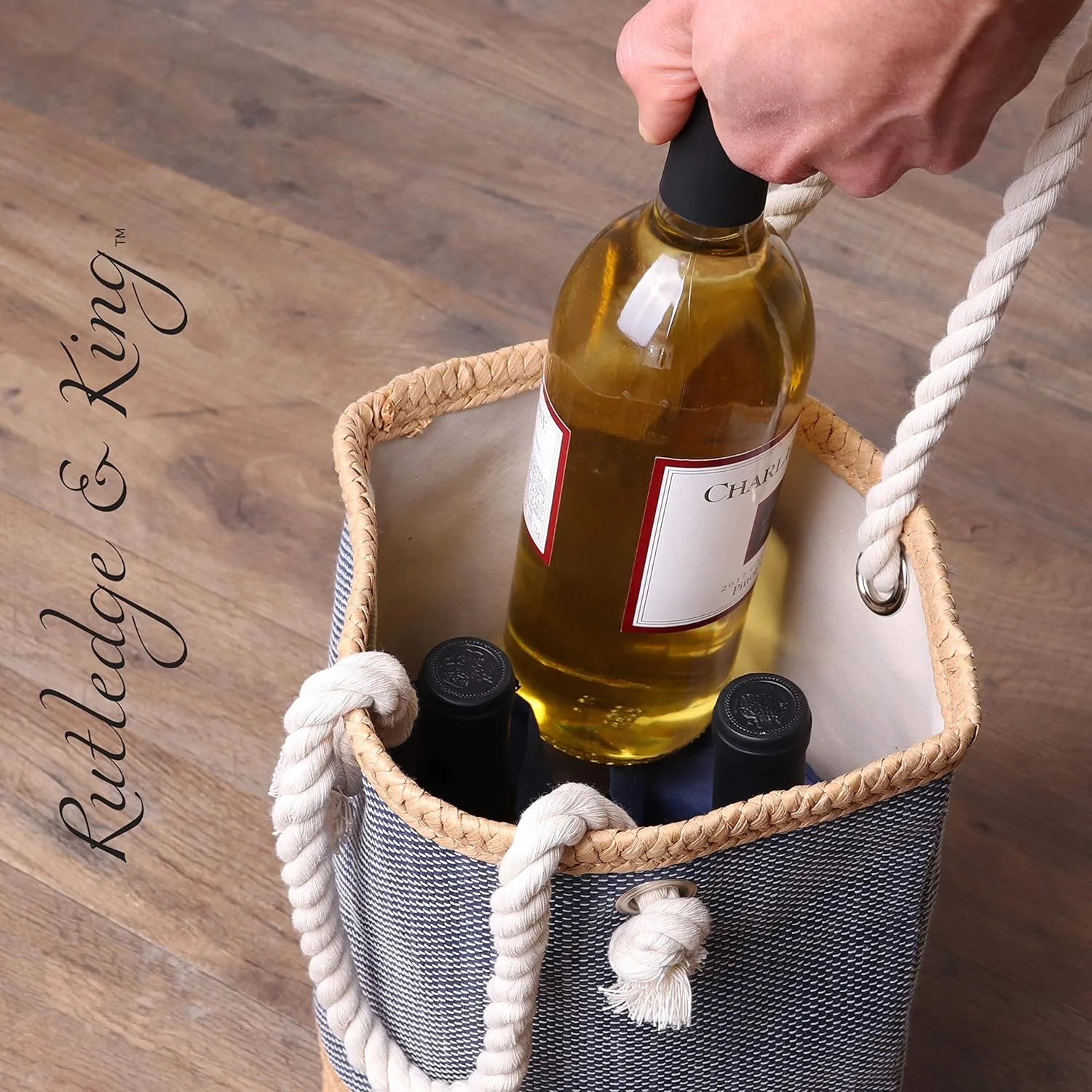 Rutledge & King Wine Purse - Reusable Wine Caddy and Tote - Gift Bag