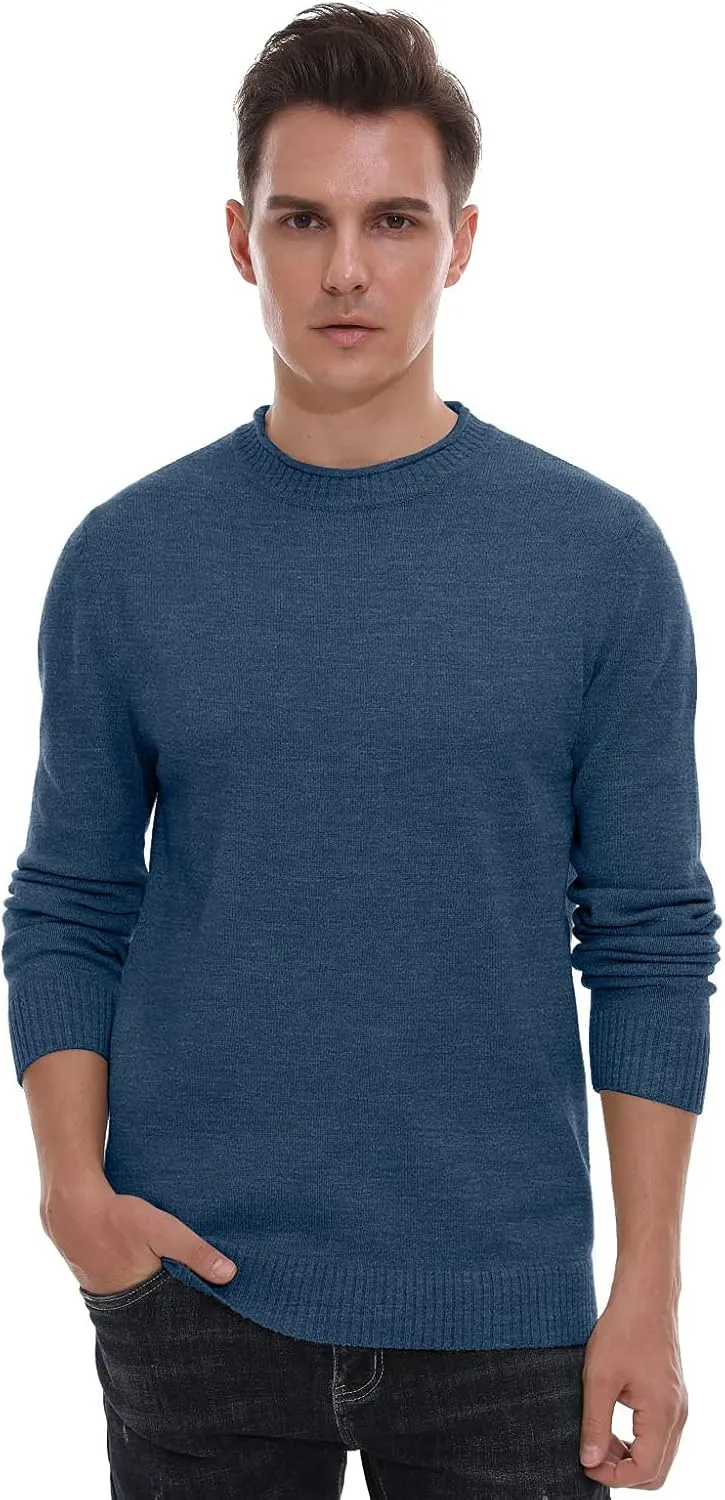 Sailwind Men's Crewneck Sweater Soft Casual Sweaters for Men Classic Pullover Sweaters with Ribbing Edge