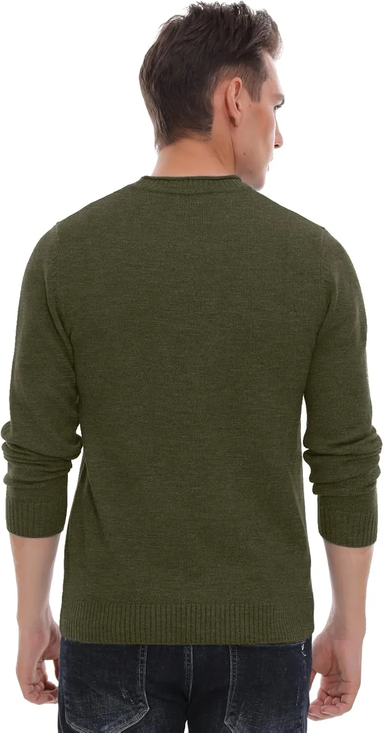 Sailwind Men's Crewneck Sweater Soft Casual Sweaters for Men Classic Pullover Sweaters with Ribbing Edge