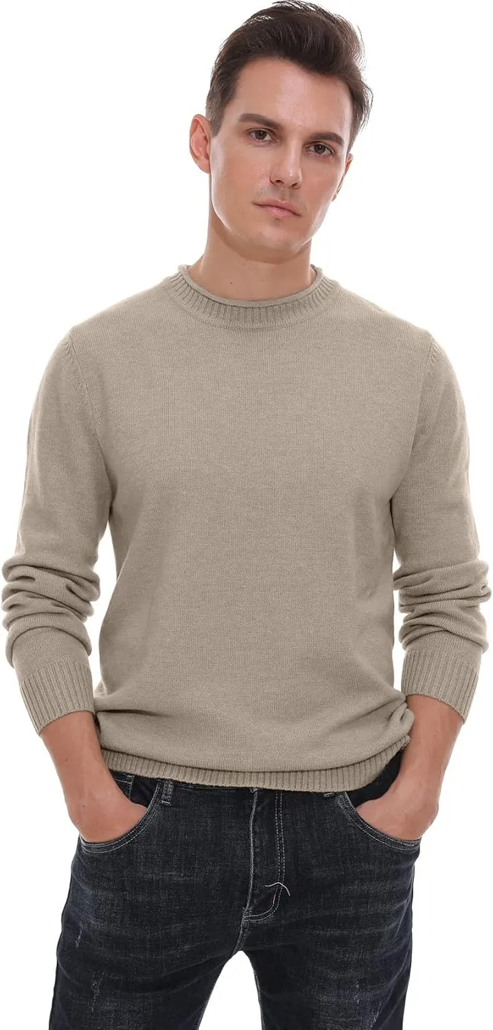 Sailwind Men's Crewneck Sweater Soft Casual Sweaters for Men Classic Pullover Sweaters with Ribbing Edge
