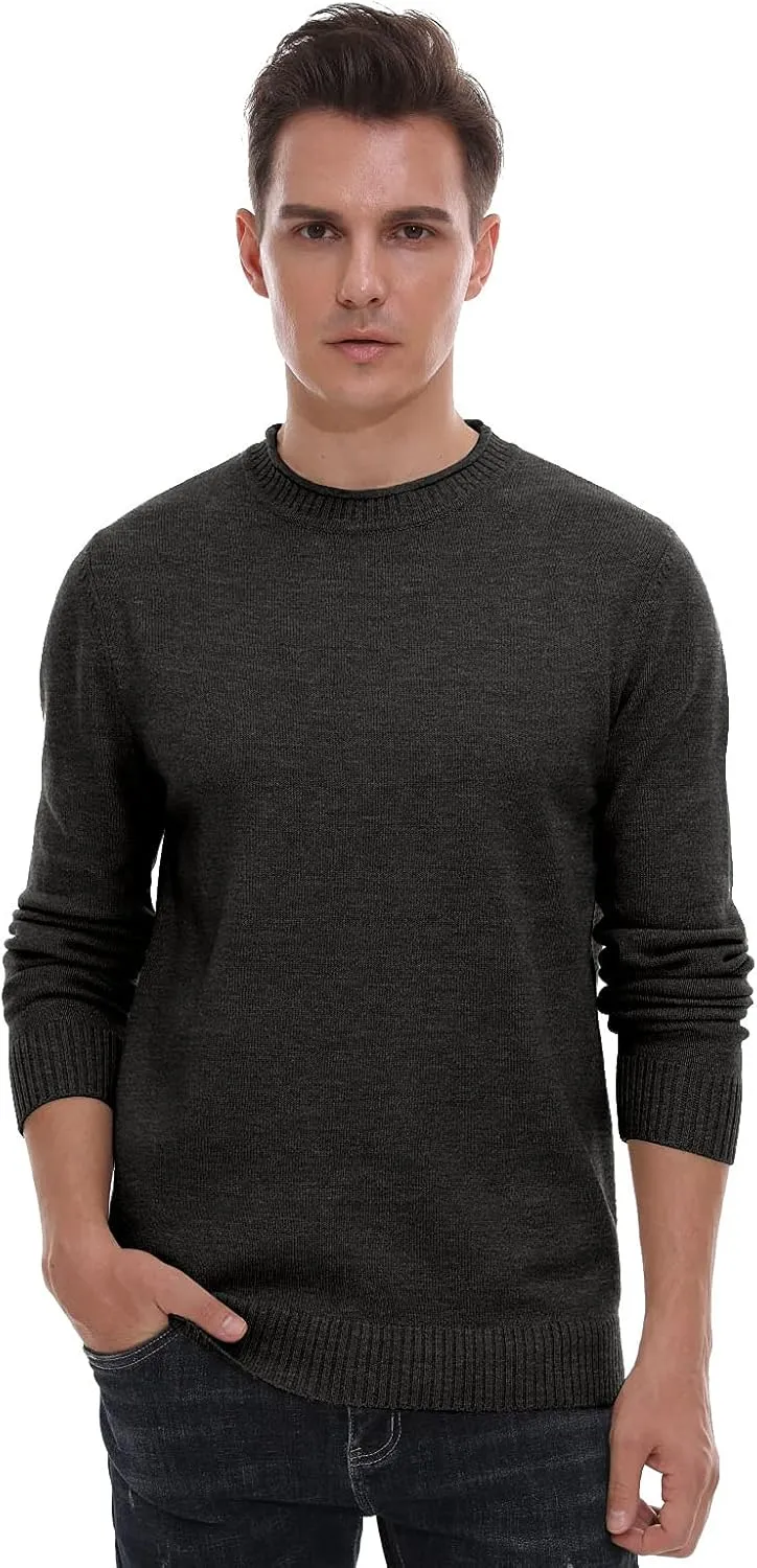 Sailwind Men's Crewneck Sweater Soft Casual Sweaters for Men Classic Pullover Sweaters with Ribbing Edge