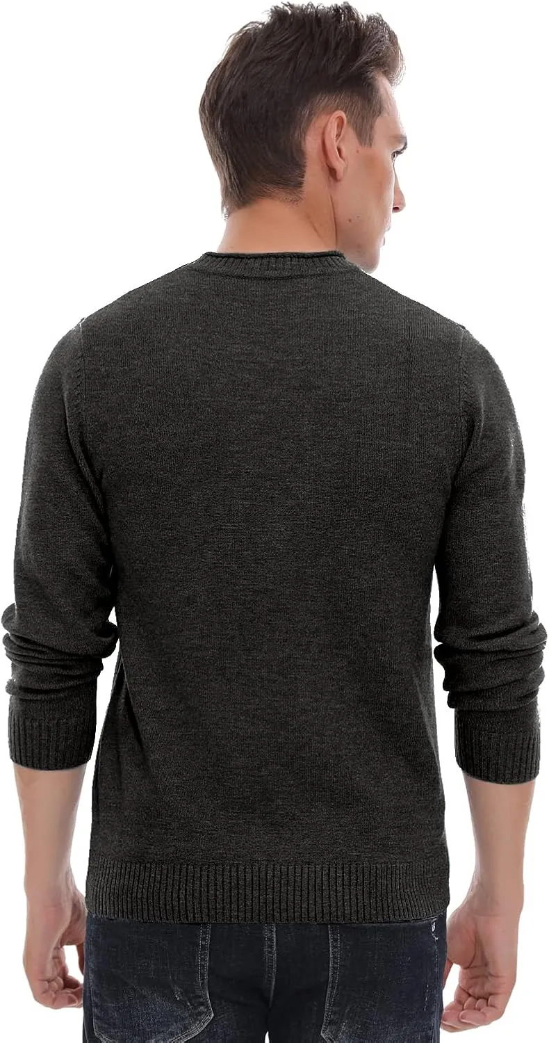 Sailwind Men's Crewneck Sweater Soft Casual Sweaters for Men Classic Pullover Sweaters with Ribbing Edge