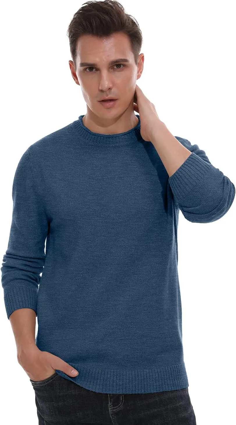 Sailwind Men's Crewneck Sweater Soft Casual Sweaters for Men Classic Pullover Sweaters with Ribbing Edge