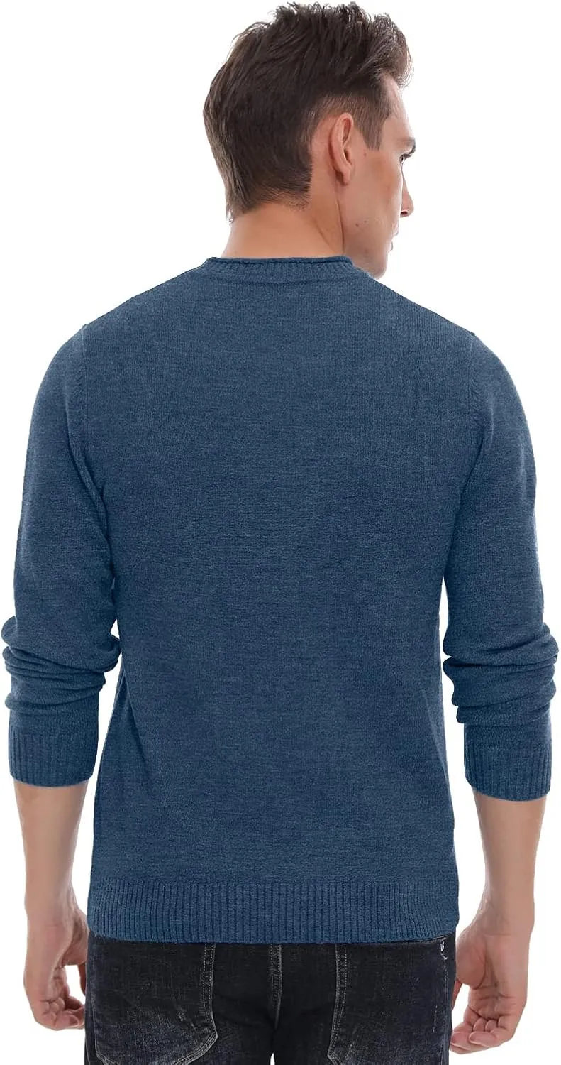 Sailwind Men's Crewneck Sweater Soft Casual Sweaters for Men Classic Pullover Sweaters with Ribbing Edge