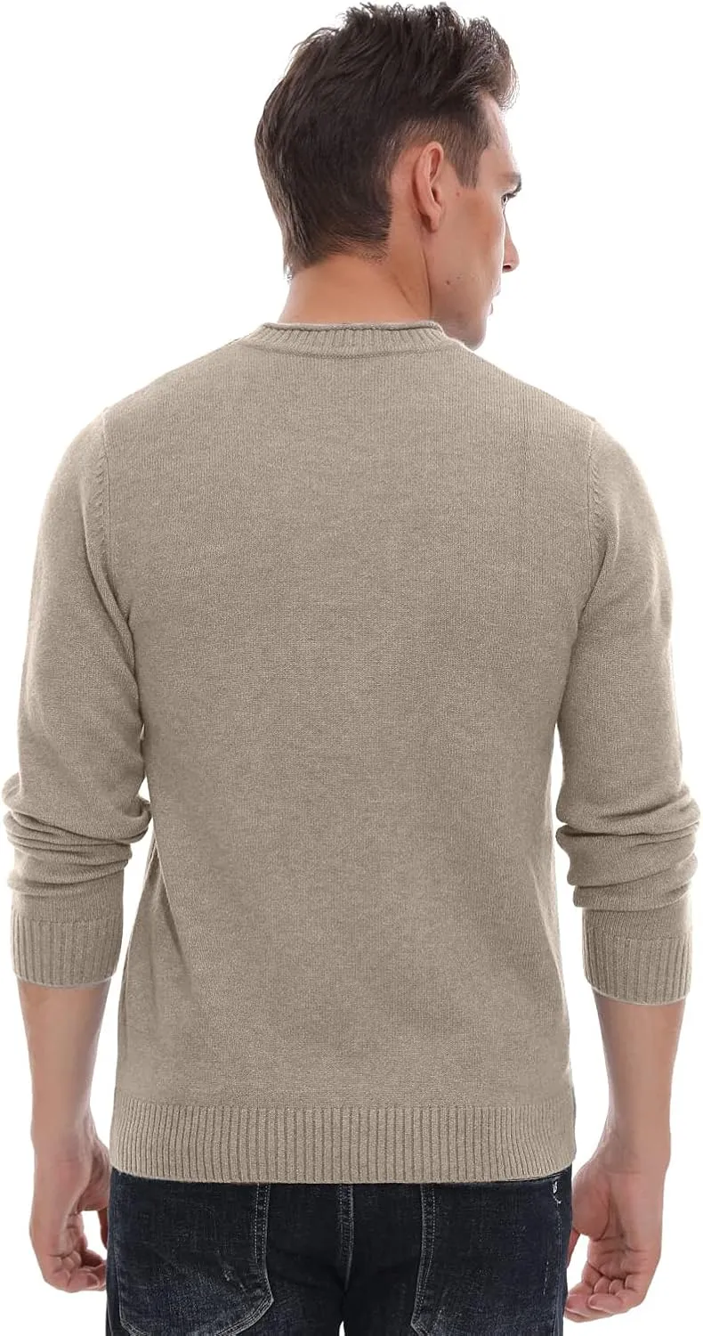 Sailwind Men's Crewneck Sweater Soft Casual Sweaters for Men Classic Pullover Sweaters with Ribbing Edge