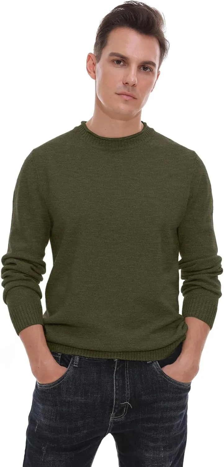 Sailwind Men's Crewneck Sweater Soft Casual Sweaters for Men Classic Pullover Sweaters with Ribbing Edge