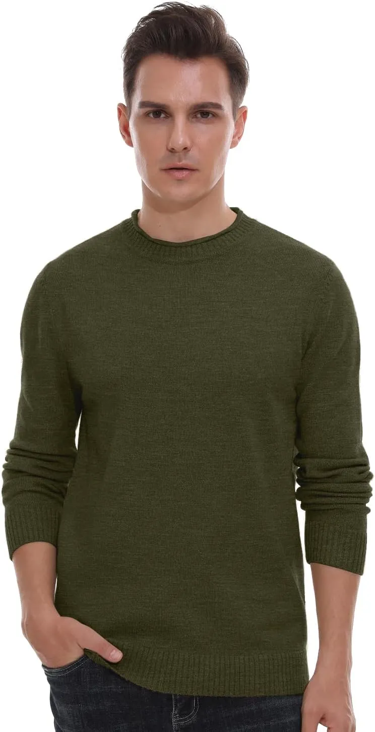 Sailwind Men's Crewneck Sweater Soft Casual Sweaters for Men Classic Pullover Sweaters with Ribbing Edge