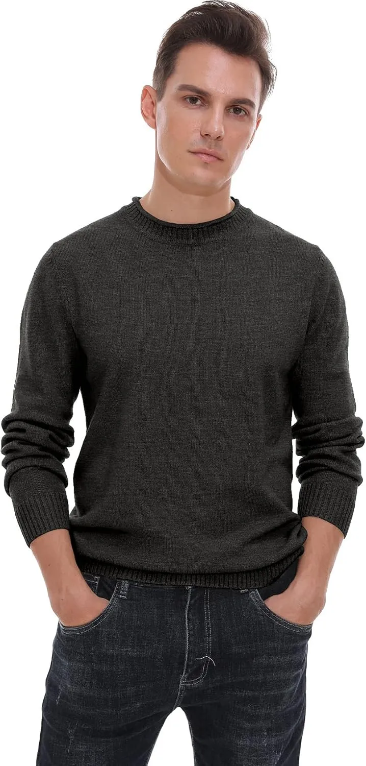 Sailwind Men's Crewneck Sweater Soft Casual Sweaters for Men Classic Pullover Sweaters with Ribbing Edge