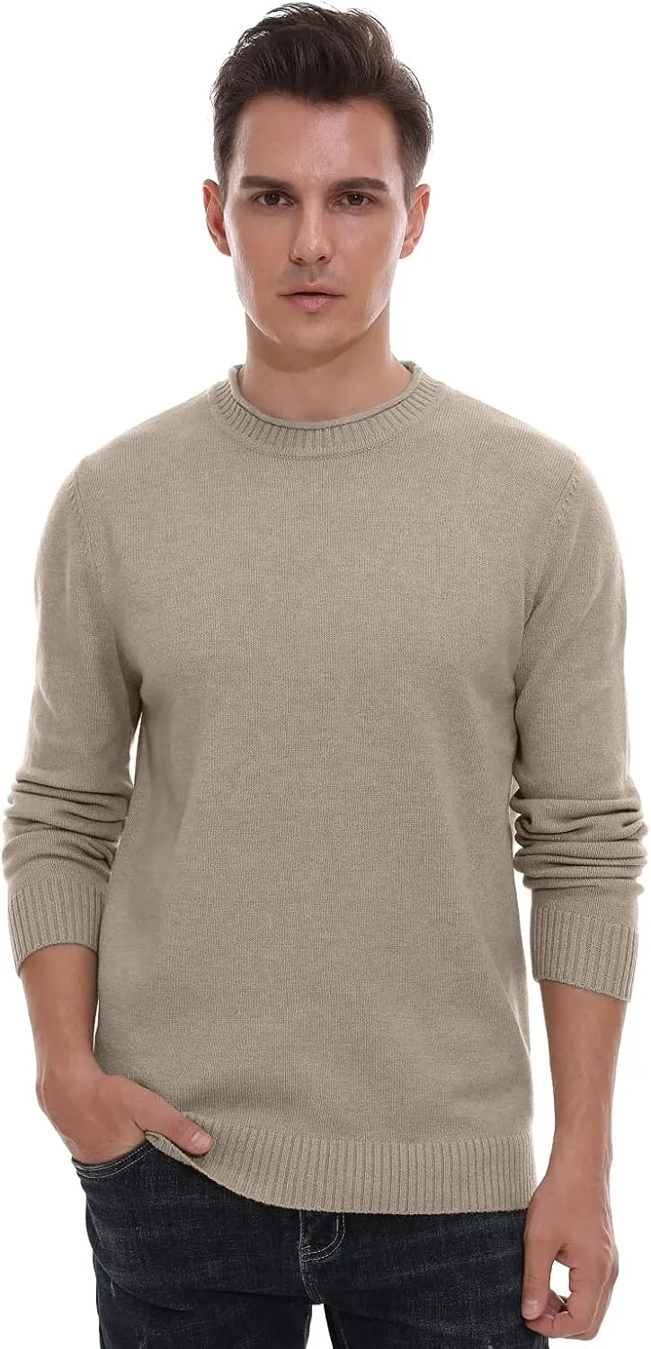 Sailwind Men's Crewneck Sweater Soft Casual Sweaters for Men Classic Pullover Sweaters with Ribbing Edge
