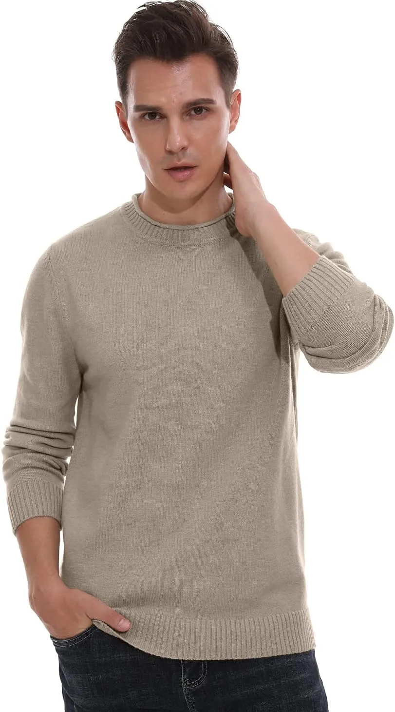Sailwind Men's Crewneck Sweater Soft Casual Sweaters for Men Classic Pullover Sweaters with Ribbing Edge