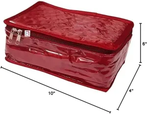 Satin Makeup Kit Travel Jewelry Organizer Locker Box Pouches Clutch Bag for Necklaces Earrings Rings and Bracelets Maroon Color