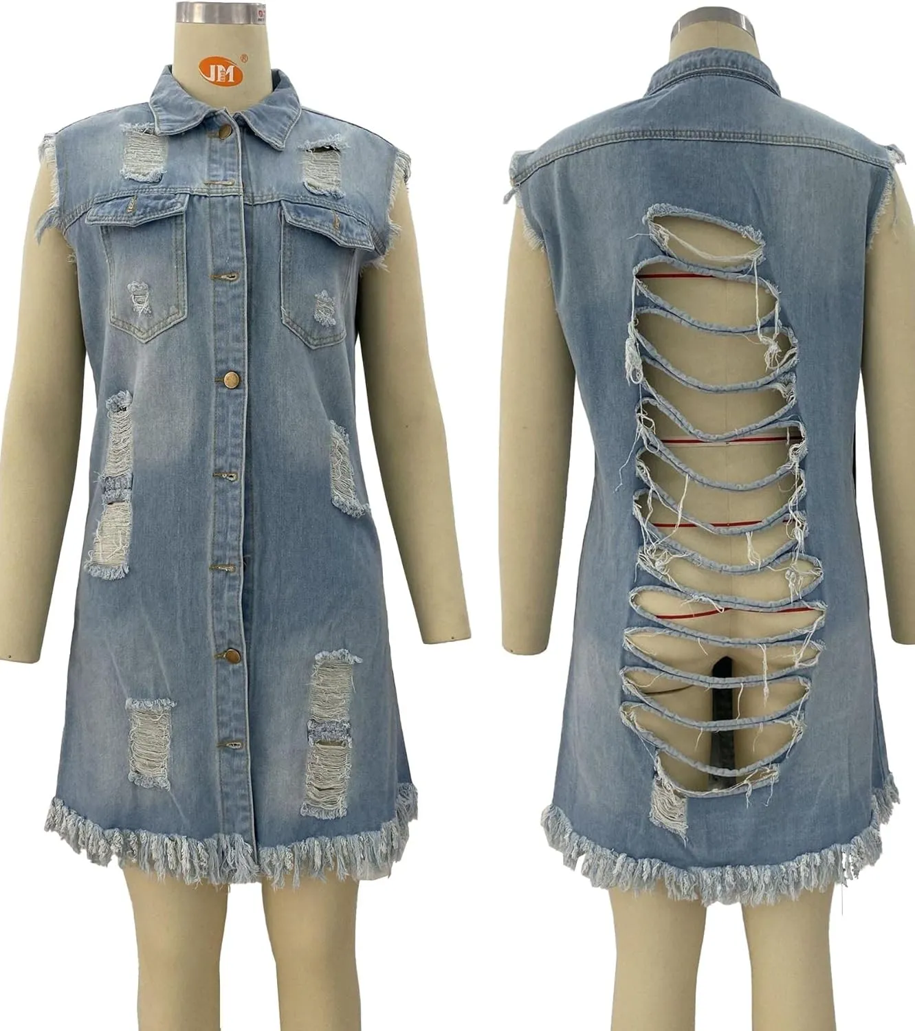 Sexyshine Women's Fashion Denim Jacket Loose Cloak Coat Jacket Washed Destroyed Denim Jackets Poncho Cape
