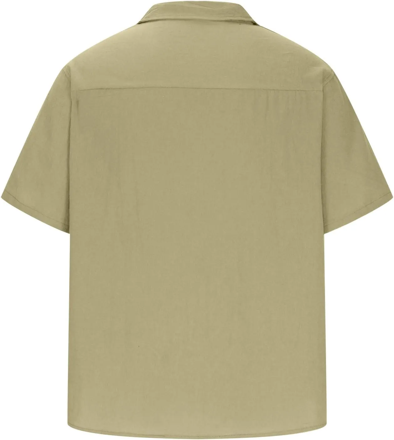 Shirts Linen Men's Cotton Solid Color Lapel Short Sleeve Button Down T-Shirt Summer Casual Fitness Slim Tees Tops
