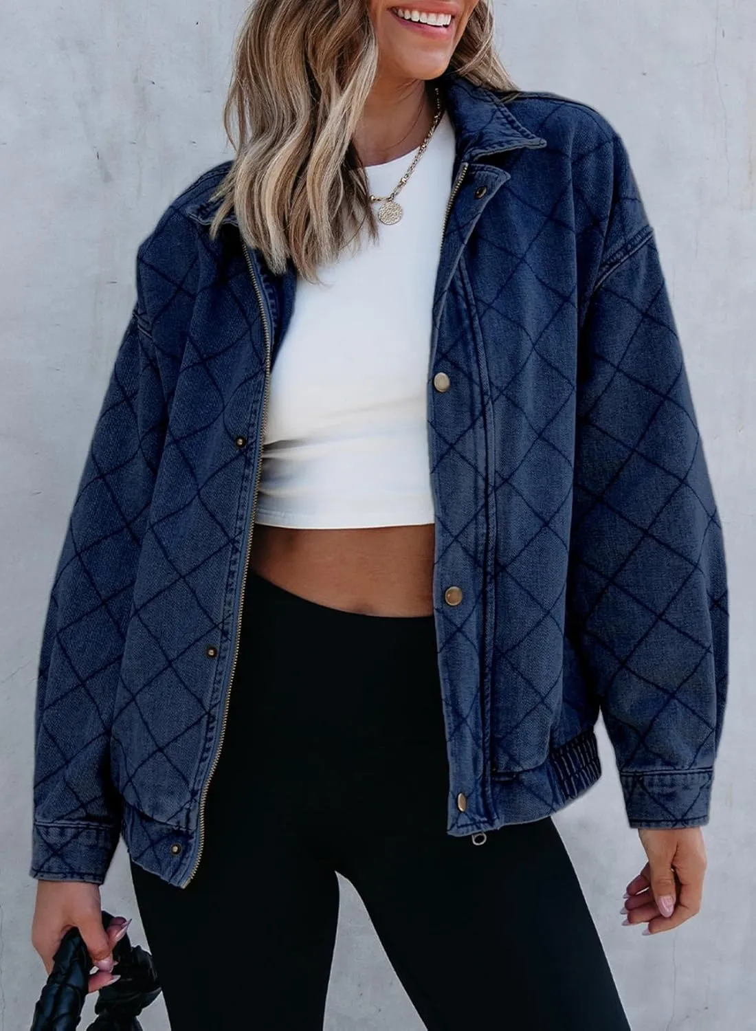 Sidefeel Women's Jean Jacket Long Sleeve Zimbaplatinum Overszied Denim Jackets Shacket Coat Fashion Spring Outfits 2025