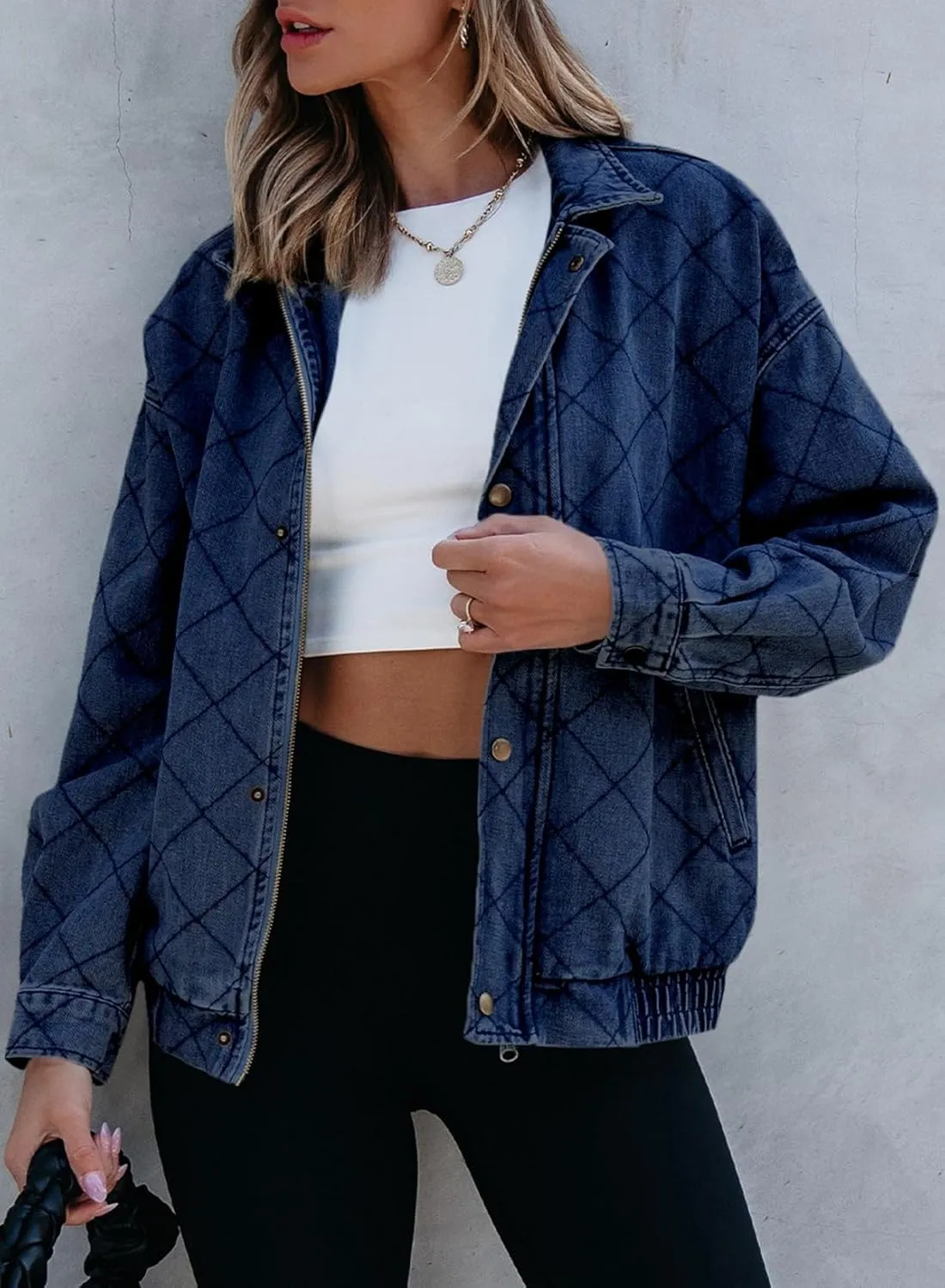 Sidefeel Women's Jean Jacket Long Sleeve Zimbaplatinum Overszied Denim Jackets Shacket Coat Fashion Spring Outfits 2025