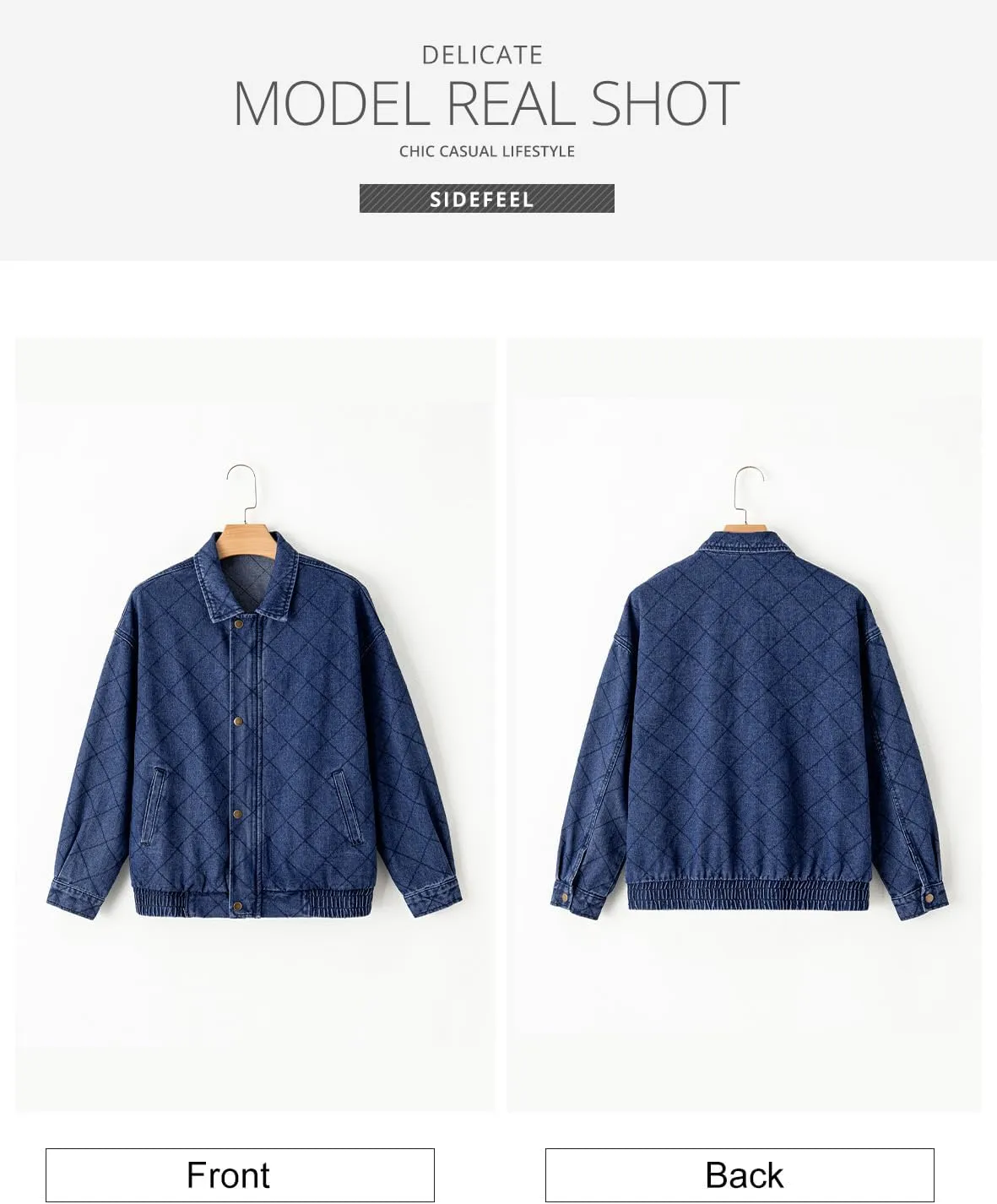 Sidefeel Women's Jean Jacket Long Sleeve Zimbaplatinum Overszied Denim Jackets Shacket Coat Fashion Spring Outfits 2025