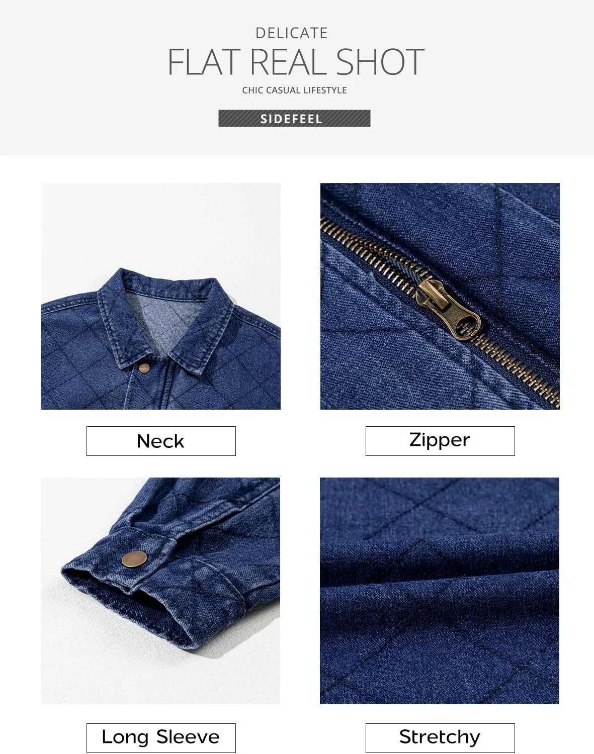 Sidefeel Women's Jean Jacket Long Sleeve Zimbaplatinum Overszied Denim Jackets Shacket Coat Fashion Spring Outfits 2025