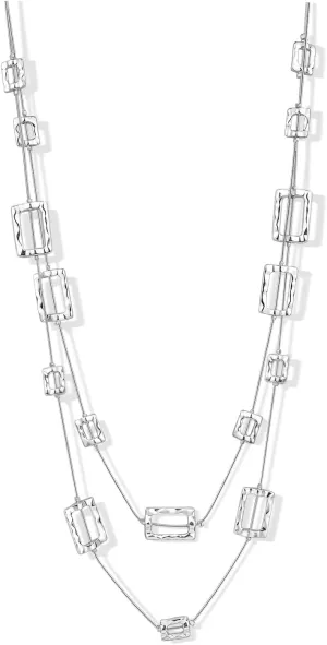 Silver Statement Necklaces for Women Long Layered Necklaces for Women
